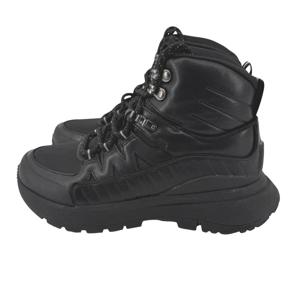 FitFlop Neo-D-Hyker Leather-Mix Outdoor Boots All Black FG8-090 Womens 5 NEW